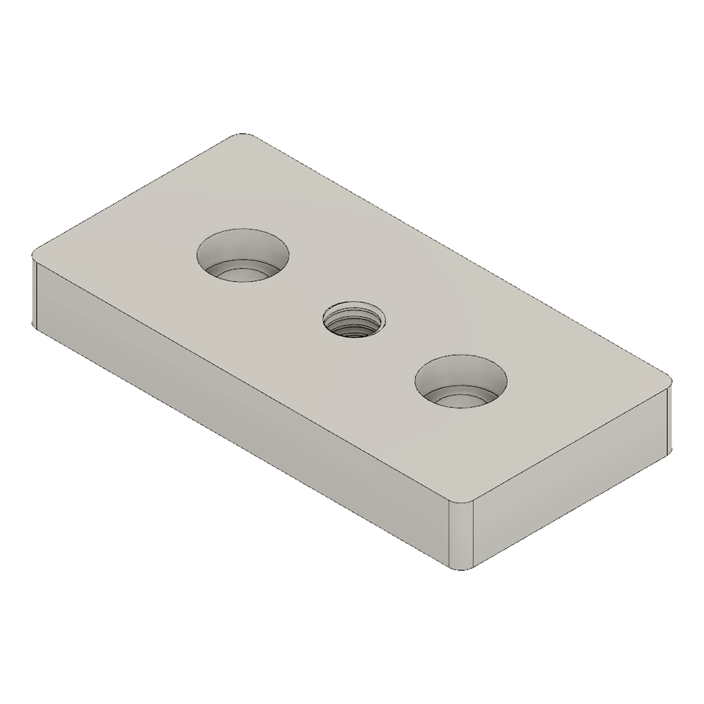 32-4590M10-0 MODULAR SOLUTIONS FOOT & CASTER CONNECTING PLATE<br>45MM X 90MM, M10 HOLE W/HARDWARE